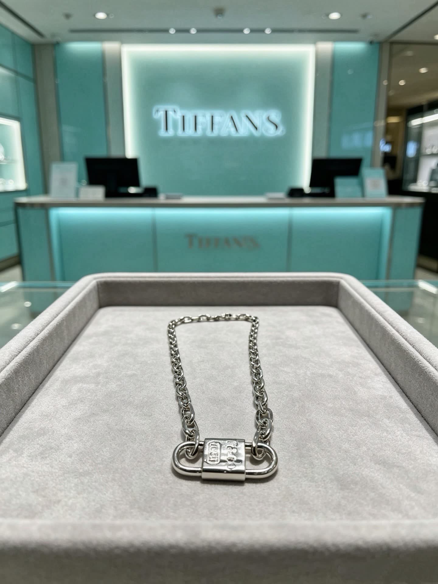 Tiffany & Co. Sterling Silver Padlock Necklace